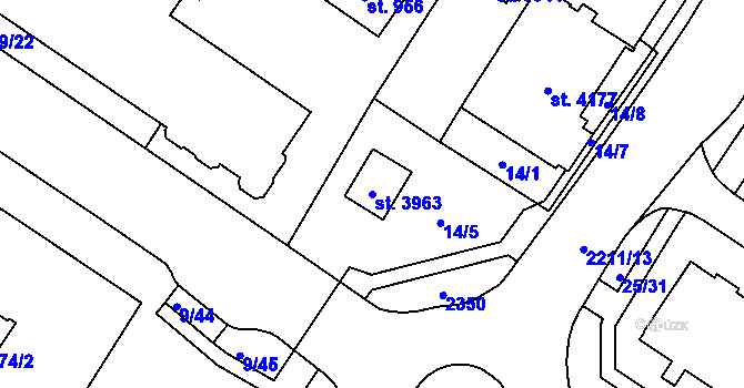 Parcela st. 3963 v KÚ Šumperk, Katastrální mapa