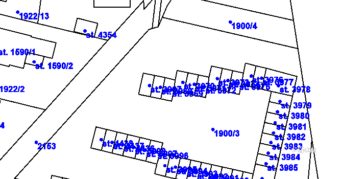 Parcela st. 3969 v KÚ Šumperk, Katastrální mapa