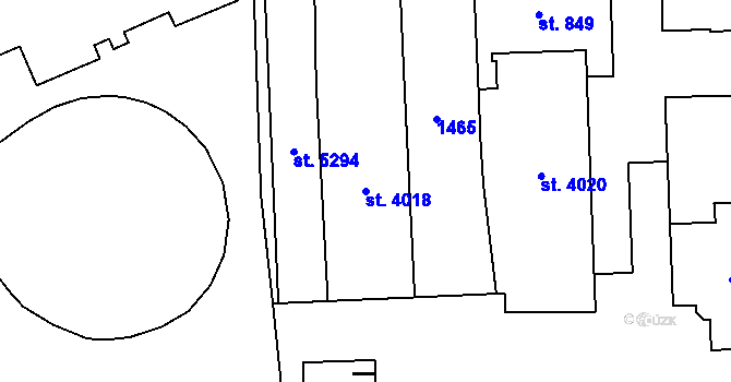 Parcela st. 4018 v KÚ Šumperk, Katastrální mapa
