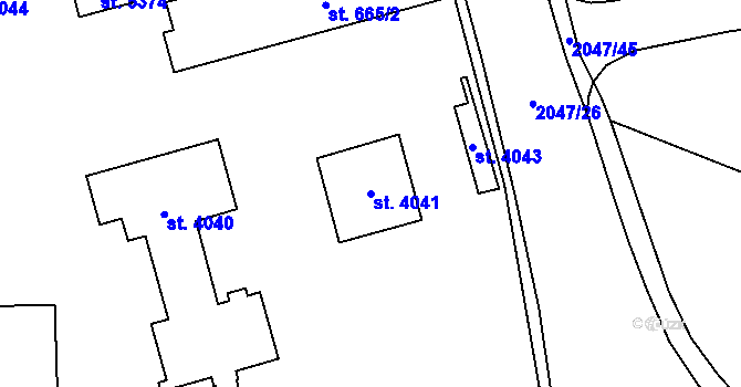 Parcela st. 4041 v KÚ Šumperk, Katastrální mapa