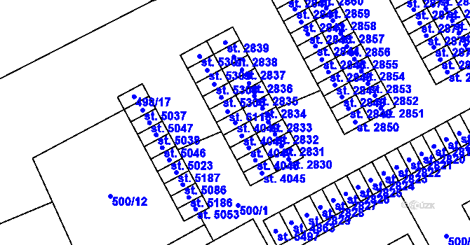 Parcela st. 4049 v KÚ Šumperk, Katastrální mapa