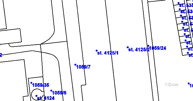 Parcela st. 4125/1 v KÚ Šumperk, Katastrální mapa