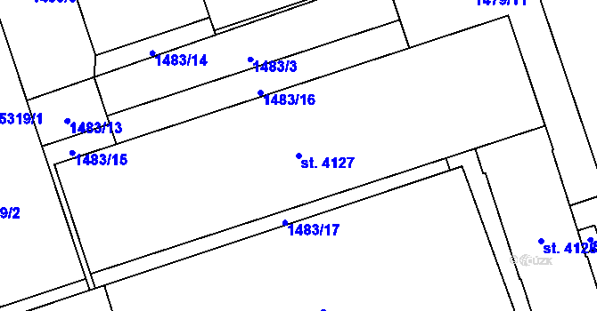 Parcela st. 4127 v KÚ Šumperk, Katastrální mapa