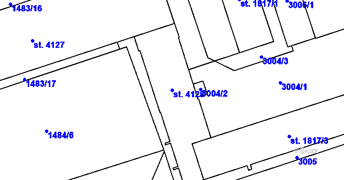 Parcela st. 4128 v KÚ Šumperk, Katastrální mapa