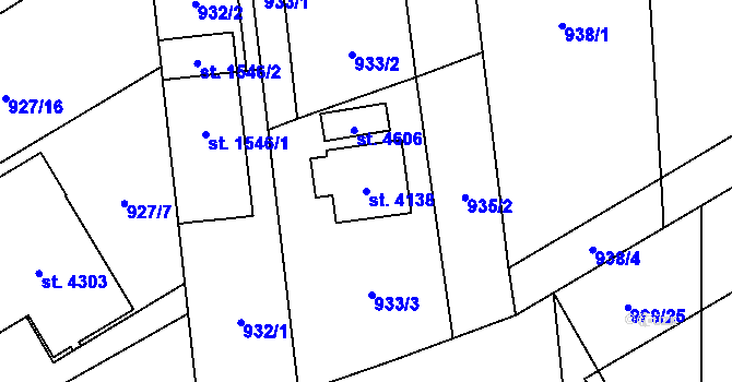Parcela st. 4138 v KÚ Šumperk, Katastrální mapa