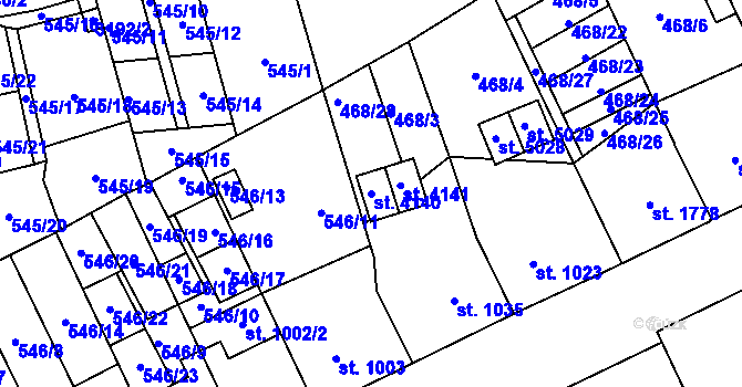 Parcela st. 4140 v KÚ Šumperk, Katastrální mapa