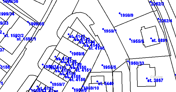 Parcela st. 4146 v KÚ Šumperk, Katastrální mapa