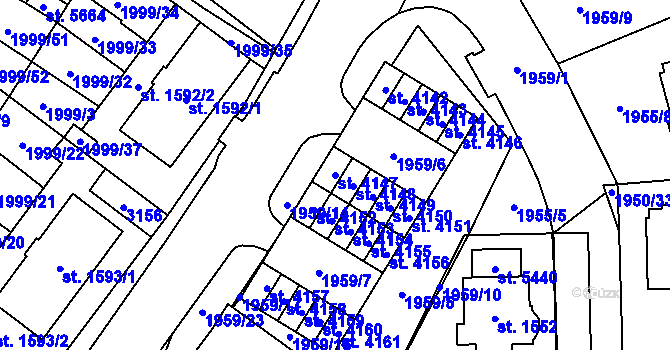 Parcela st. 4147 v KÚ Šumperk, Katastrální mapa