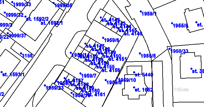 Parcela st. 4150 v KÚ Šumperk, Katastrální mapa