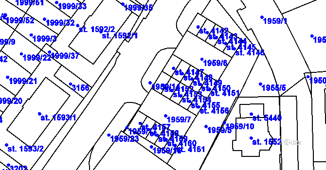 Parcela st. 4152 v KÚ Šumperk, Katastrální mapa