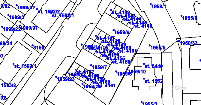 Parcela st. 4154 v KÚ Šumperk, Katastrální mapa