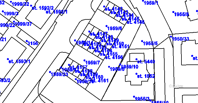 Parcela st. 4155 v KÚ Šumperk, Katastrální mapa
