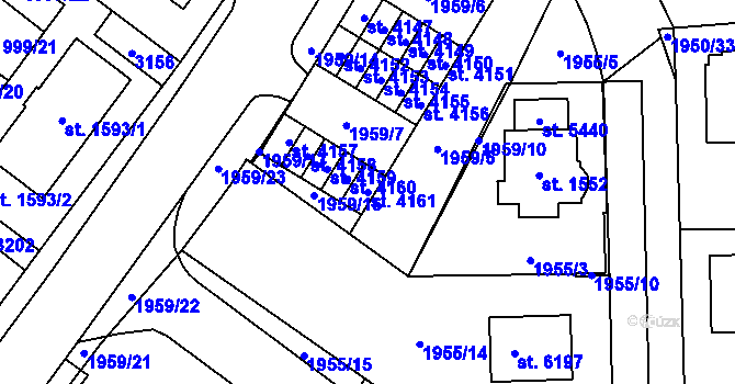 Parcela st. 4161 v KÚ Šumperk, Katastrální mapa