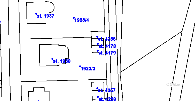 Parcela st. 4179 v KÚ Šumperk, Katastrální mapa