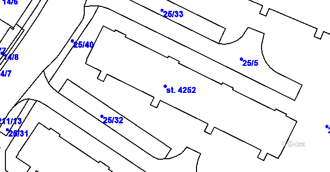 Parcela st. 4252 v KÚ Šumperk, Katastrální mapa