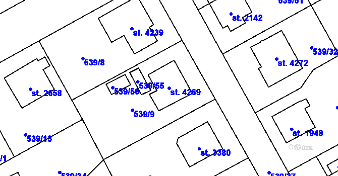 Parcela st. 4269 v KÚ Šumperk, Katastrální mapa