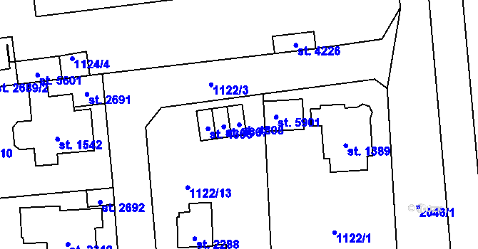 Parcela st. 4308 v KÚ Šumperk, Katastrální mapa