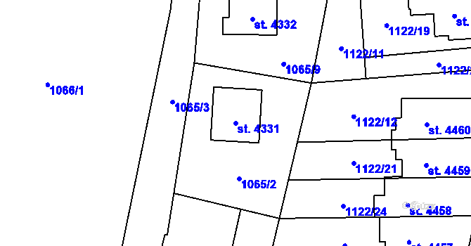 Parcela st. 4331 v KÚ Šumperk, Katastrální mapa