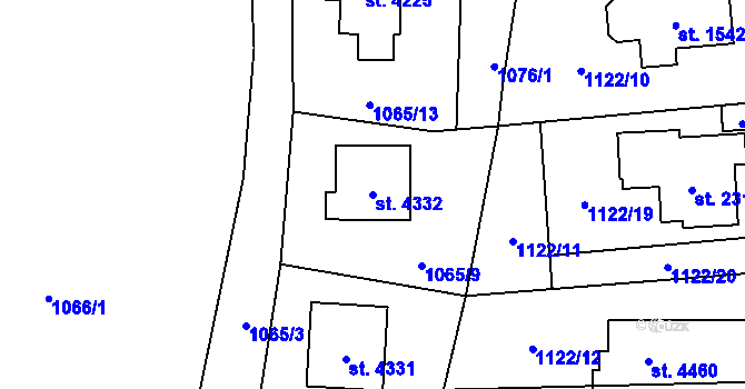 Parcela st. 4332 v KÚ Šumperk, Katastrální mapa