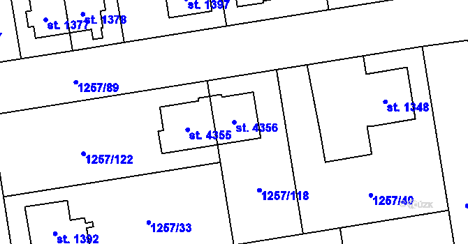 Parcela st. 4356 v KÚ Šumperk, Katastrální mapa