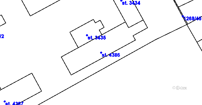 Parcela st. 4386 v KÚ Šumperk, Katastrální mapa