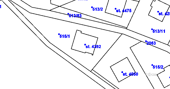 Parcela st. 4392 v KÚ Šumperk, Katastrální mapa