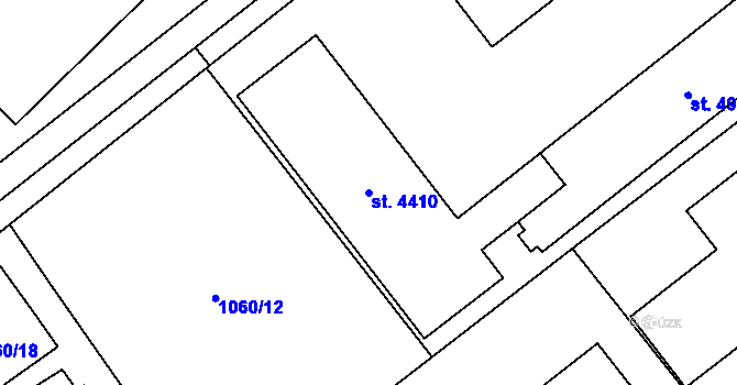 Parcela st. 4410 v KÚ Šumperk, Katastrální mapa