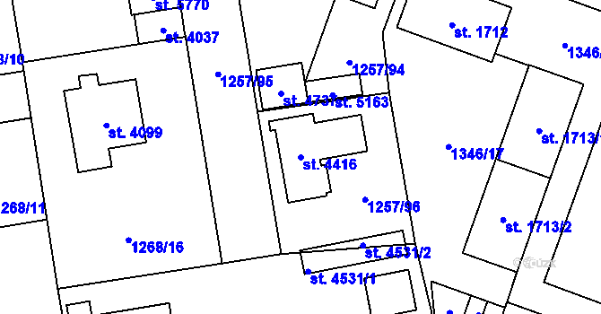 Parcela st. 4416 v KÚ Šumperk, Katastrální mapa