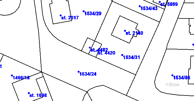 Parcela st. 4420 v KÚ Šumperk, Katastrální mapa