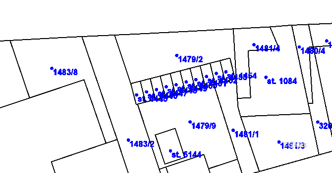 Parcela st. 4448 v KÚ Šumperk, Katastrální mapa