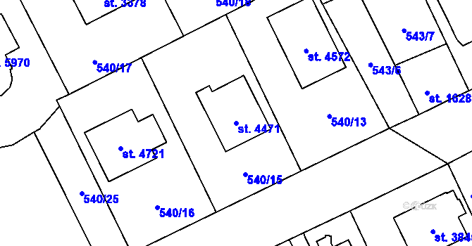Parcela st. 4471 v KÚ Šumperk, Katastrální mapa
