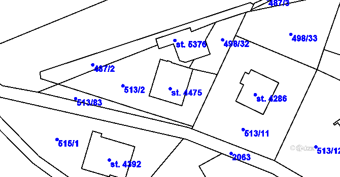 Parcela st. 4475 v KÚ Šumperk, Katastrální mapa