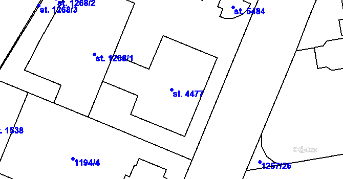 Parcela st. 4477 v KÚ Šumperk, Katastrální mapa