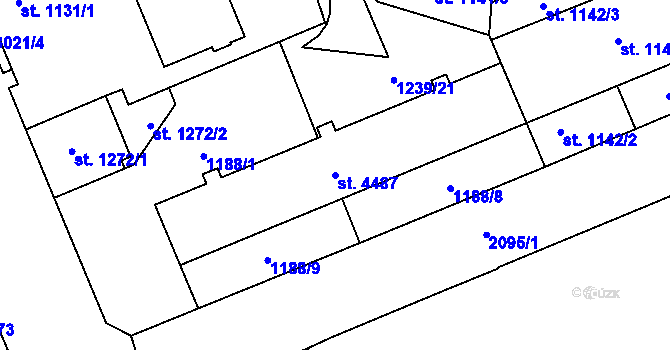 Parcela st. 4487 v KÚ Šumperk, Katastrální mapa