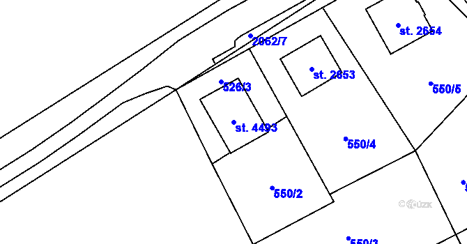 Parcela st. 4493 v KÚ Šumperk, Katastrální mapa