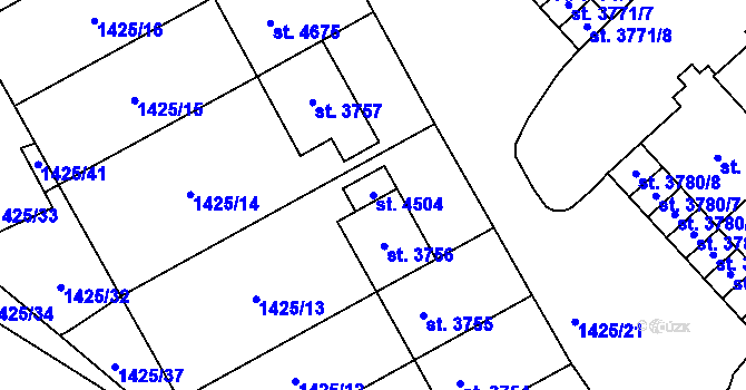 Parcela st. 4504 v KÚ Šumperk, Katastrální mapa
