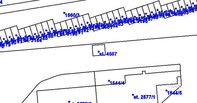 Parcela st. 4507 v KÚ Šumperk, Katastrální mapa