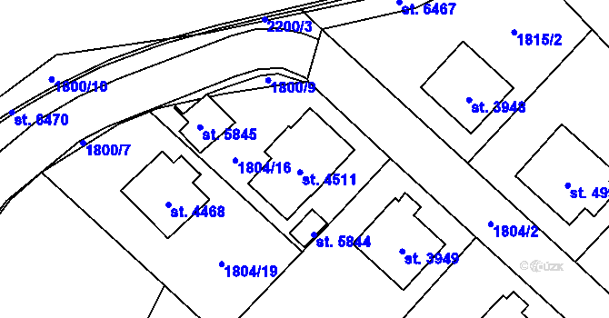 Parcela st. 4511 v KÚ Šumperk, Katastrální mapa