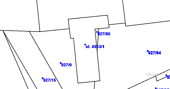 Parcela st. 4513/1 v KÚ Šumperk, Katastrální mapa