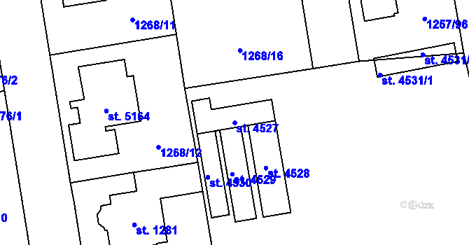 Parcela st. 4527 v KÚ Šumperk, Katastrální mapa