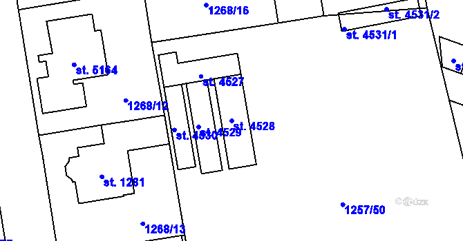 Parcela st. 4528 v KÚ Šumperk, Katastrální mapa