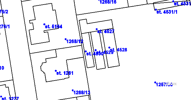 Parcela st. 4529 v KÚ Šumperk, Katastrální mapa