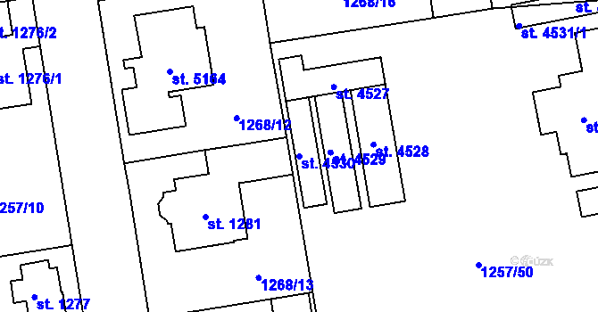 Parcela st. 4530 v KÚ Šumperk, Katastrální mapa