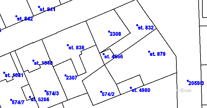 Parcela st. 4556 v KÚ Šumperk, Katastrální mapa