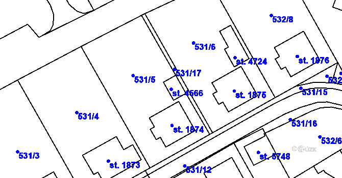 Parcela st. 4566 v KÚ Šumperk, Katastrální mapa