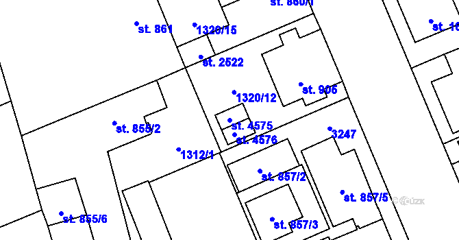 Parcela st. 4575 v KÚ Šumperk, Katastrální mapa