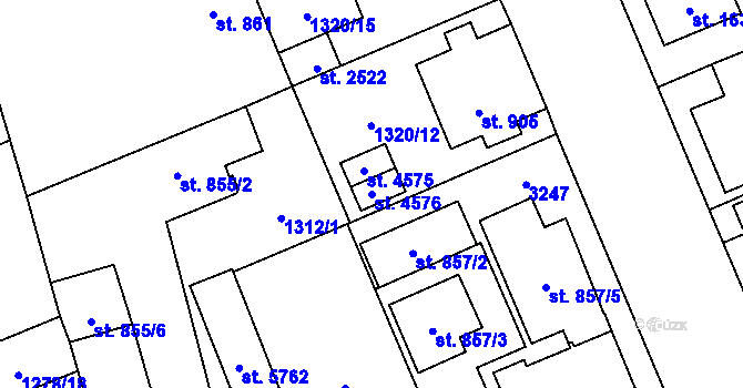Parcela st. 4576 v KÚ Šumperk, Katastrální mapa