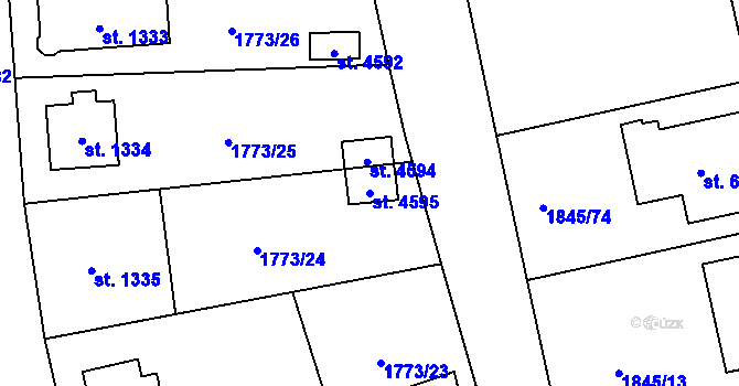 Parcela st. 4595 v KÚ Šumperk, Katastrální mapa