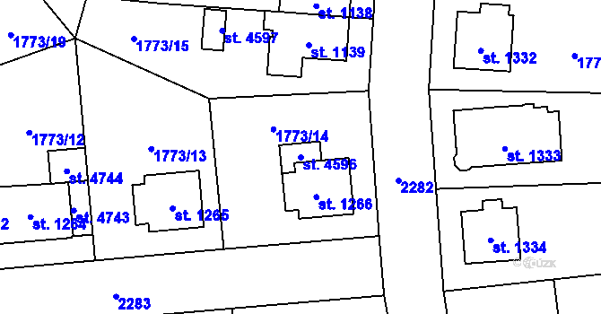 Parcela st. 4596 v KÚ Šumperk, Katastrální mapa