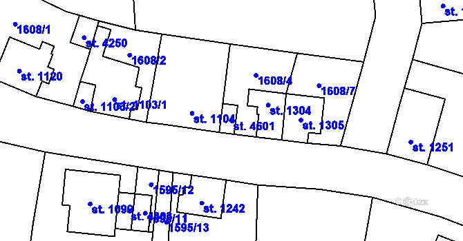 Parcela st. 4601 v KÚ Šumperk, Katastrální mapa